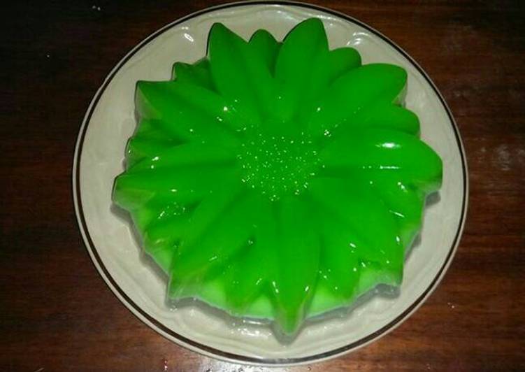 Resep Puding Pandan Lapis Nutrijel Kiriman dari Resty Aisyah