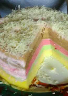 Rainbow cake kukus