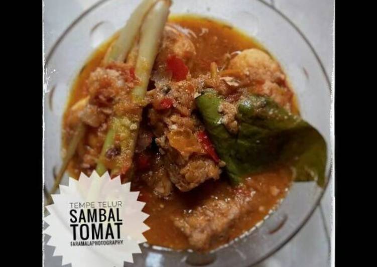 resep lengkap untuk Tempe telur sambal tomat