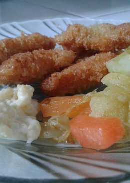 Chicken breaded with cream sauce