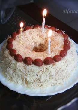 Cake Coklat tanpa Telur Tabur Keju (Eggless Choco Cake w/Cheese)