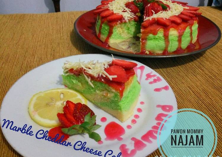 resep masakan Marble Cheddar Cheese Cake