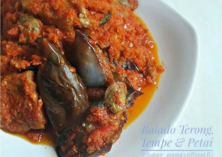 resep makanan Balado Terong, Tempe dan Petai /pr_olahanterong