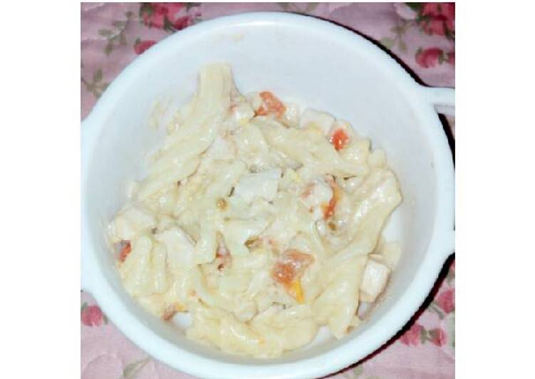 Resep Mpasi Fusilli carbonara Dari Ummi Emier