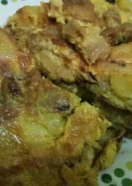 Egg Potato omellete with sausage meatball