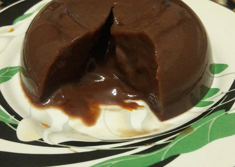 bahan dan cara membuat Puding Choco Lava ?? Melted Chocolate Pudding