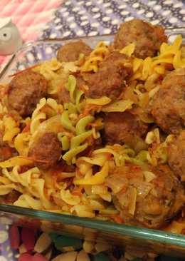 Fusili Bolognese with Cheese Meatballs