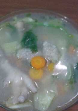 Sayur Sop Ceker dan Bakso Jamur Tiram