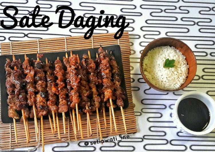 bahan dan cara membuat Sate Daging