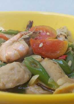 Tumis buncis bakso udang