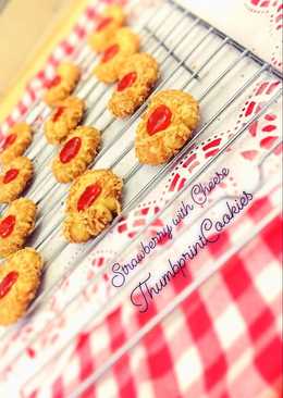 Strawberry with Cheese Thumbprint Cookies