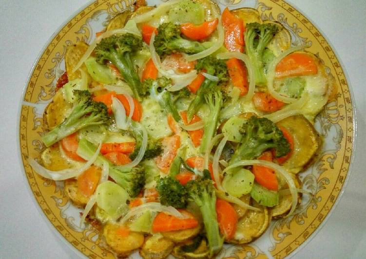 gambar untuk resep makanan Pizza Ubi Jalar dan Sayuran (Sweet Potato & Vegetables Pizza)