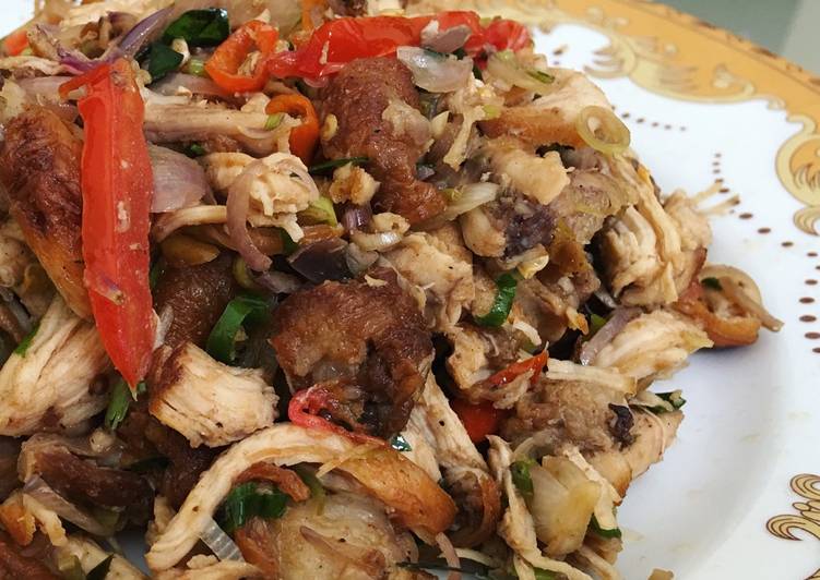 bahan dan cara membuat Ayam Suwir Sambal Matah