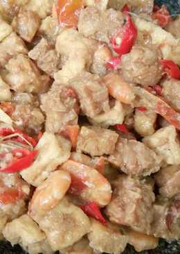 Oseng udang tahu tempe