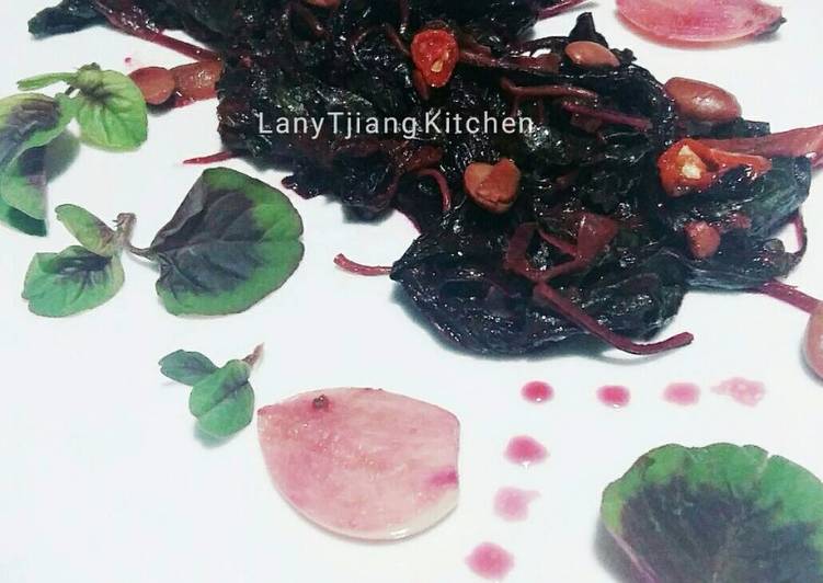 resep Bayam Merah masak Tauco by LanyTjiang Kitchen