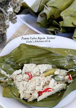 Pepes tahu ayam jamur