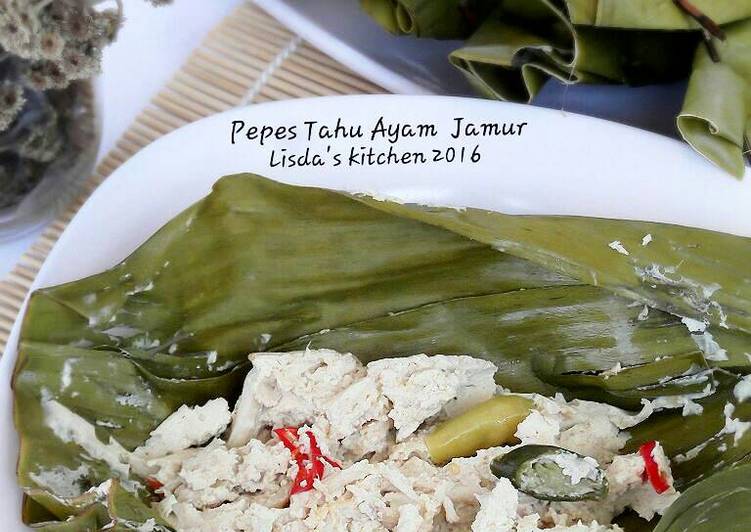 resep Pepes tahu ayam jamur