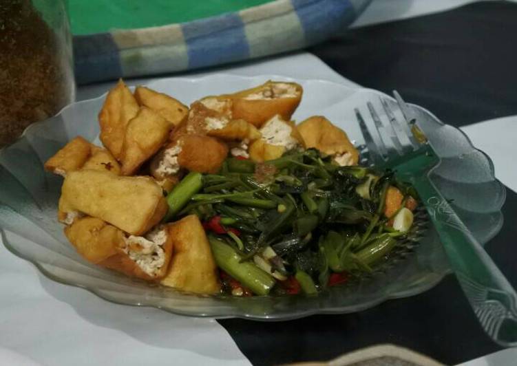 resep makanan Cah kangkung tahu