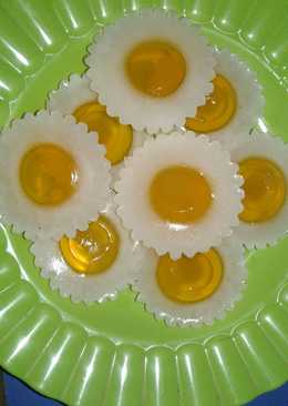 Puding Silky Puyo bentuk Telor Ceplok