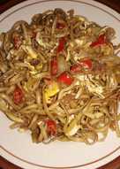 Mi urai goreng + telur