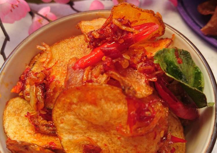 Resep Keripik kentang ikan teri Kiriman dari Selene Cake
