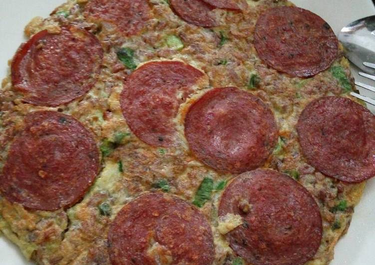 gambar untuk resep Pizza nasi toping paperoni