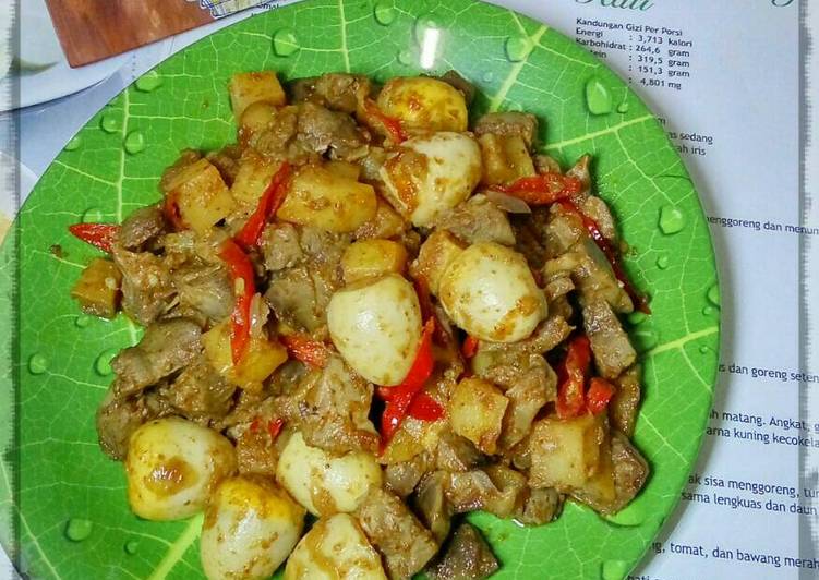 cara membuat Sambal goreng ati kentang