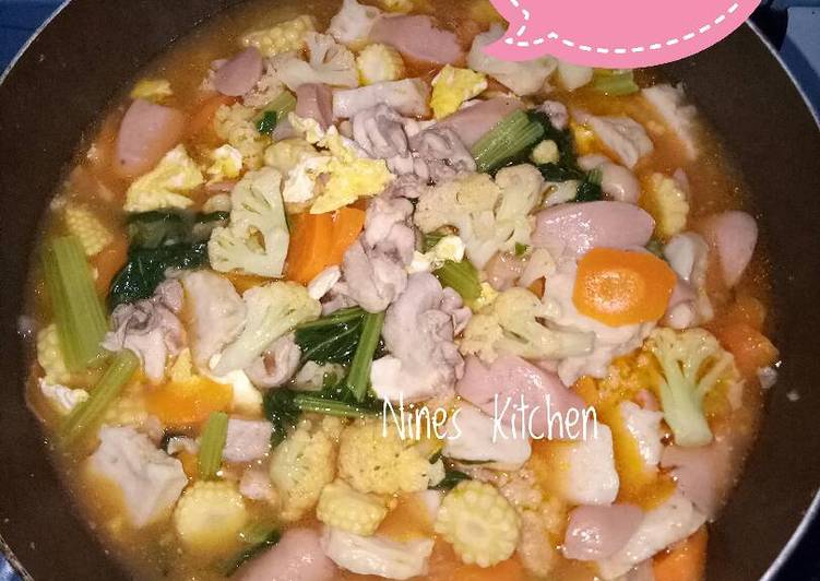 resep lengkap untuk Capcay ayam kuah no saus