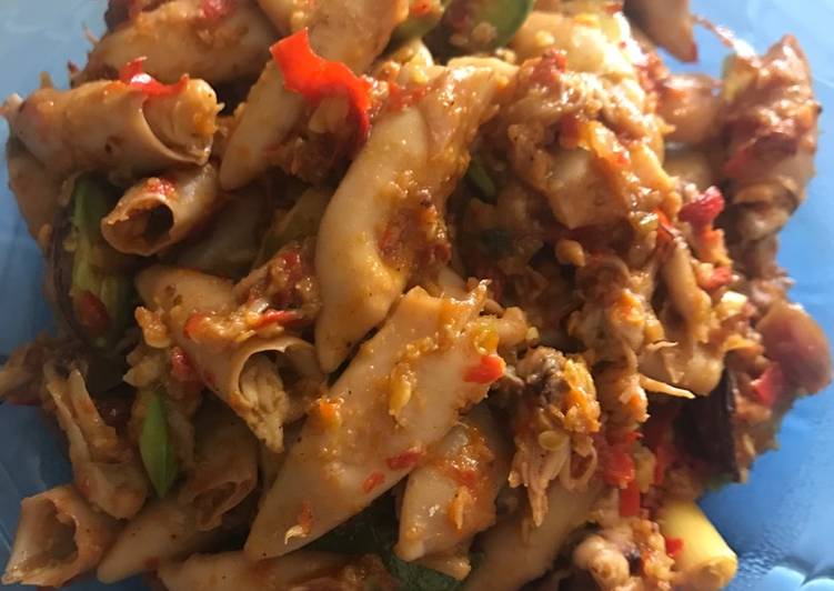 resep lengkap untuk Rica rica cumi asin pete