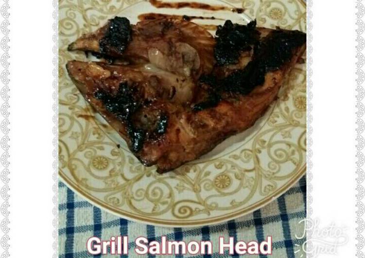 bahan dan cara membuat Grill Salmon Head