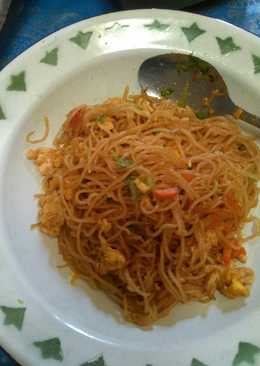 Bihun goreng pedas manis simple