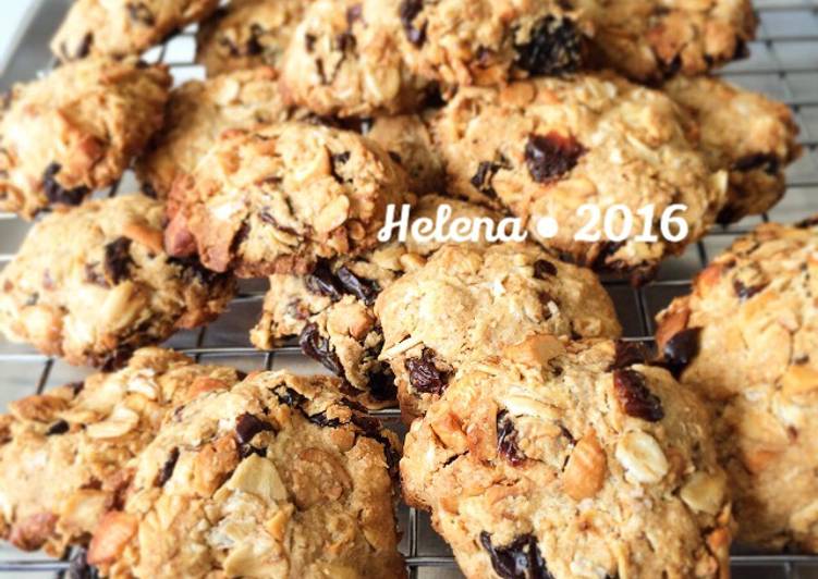 cara membuat Oatmeal Cookies Sehat JTT (no mixer, terigu, butter)