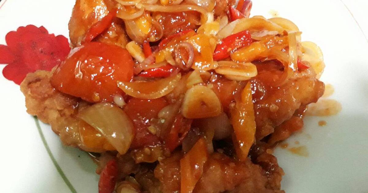 Resep Ayam saus asam manis pedas oleh risska amalia 