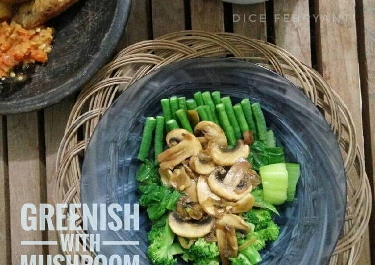 gambar untuk resep makanan Greenish with Mushroom Sauce - GM diet day 3