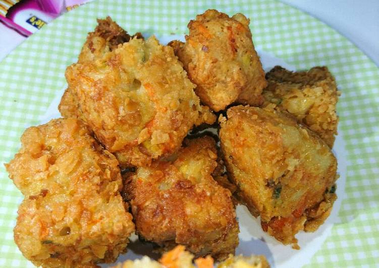 bahan dan cara membuat Makaroni goreng roti asin (favorit si kecil)