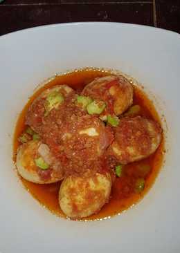 Balado telur pete