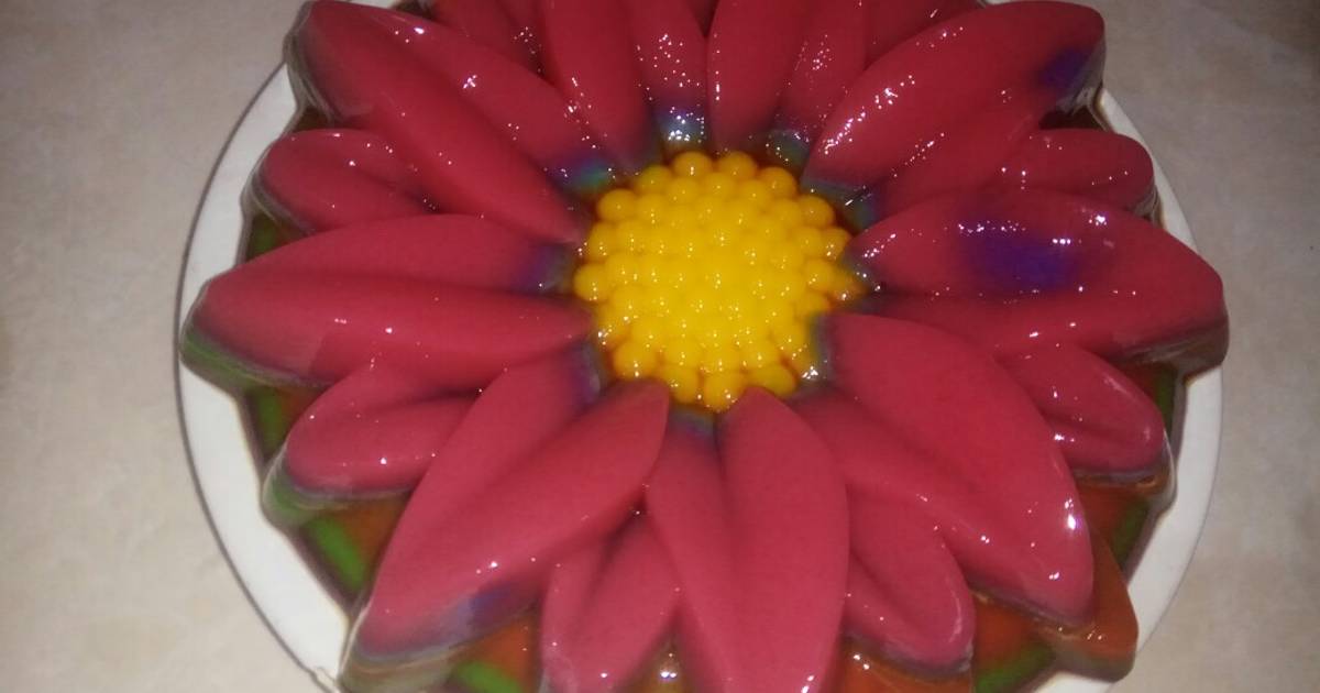 5 resep puding bunga rainbow enak dan sederhana - Cookpad