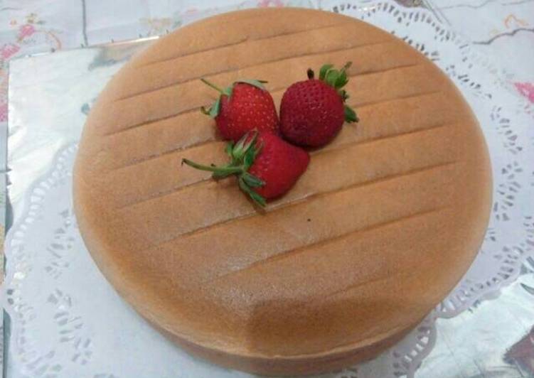 cara membuat Ogura Cake Strawberry Yogurt with fresh strawberry