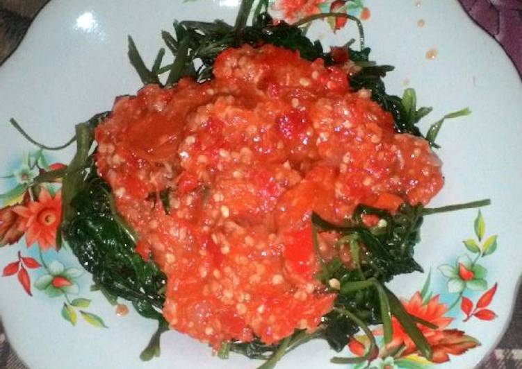 Resep Plecing kangkung seadanya Dari Sideon Cengeng