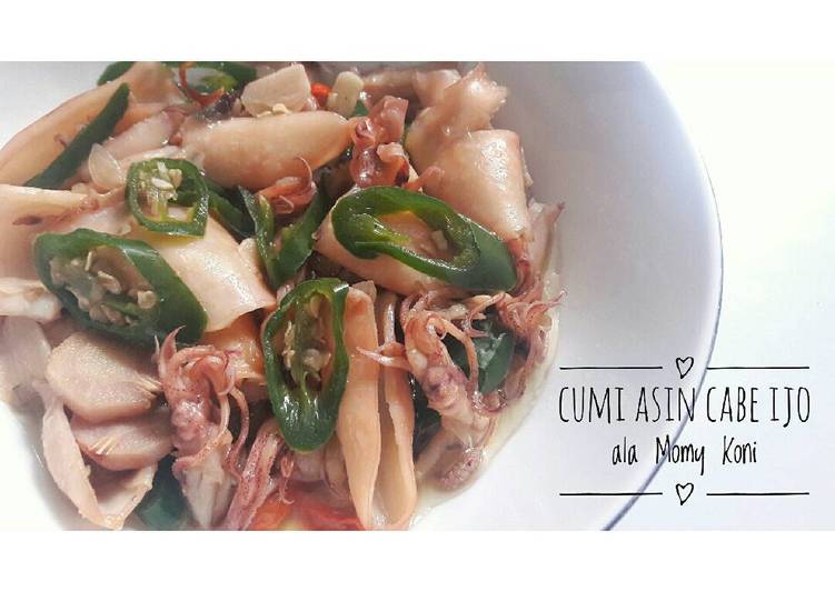 resep lengkap untuk Cumi asin cabe ijo