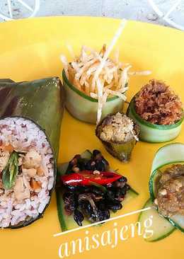 Nasi bakar ayam tempe