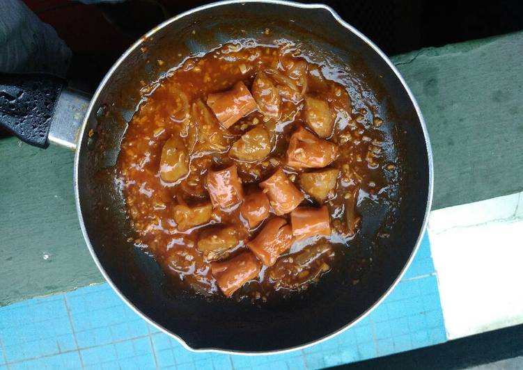 resep makanan Sosis Bakso Asam Manis