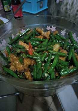 Tumis kecap kacangpanjang + tempe