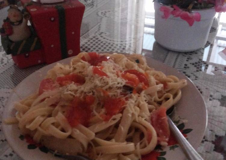 cara membuat Pasta Tomat Keju