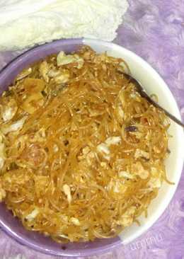 Bihun telur sawi putih