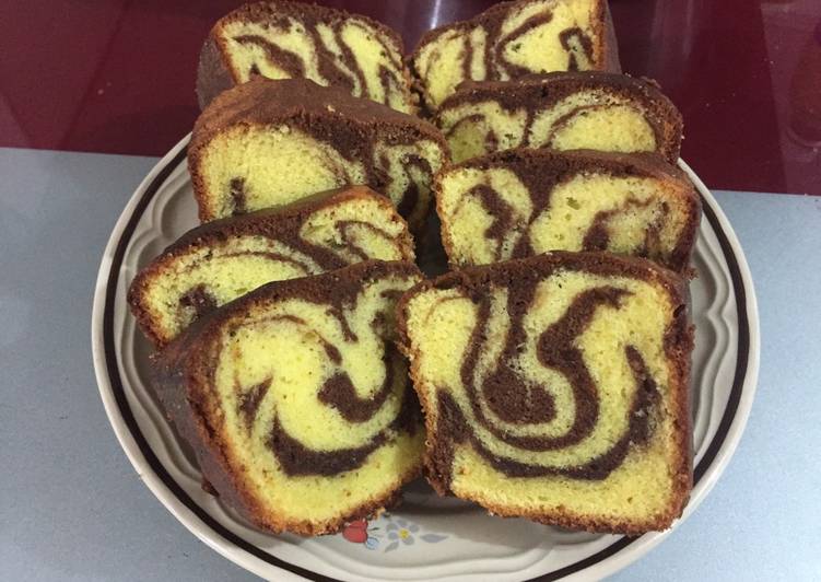 resep makanan Marmer cake / marbel cake dengan rempah spekuk