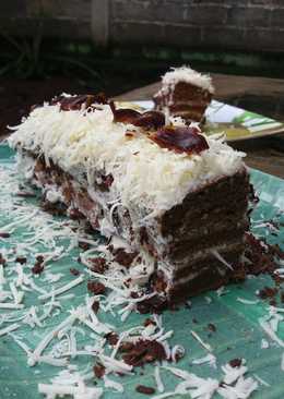 Kue coklat keju kurma ekonomis (basic roti gulung)
