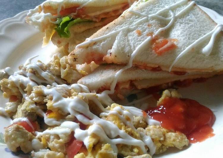 resep masakan Sandwitch scramble egg