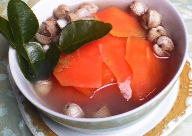 resep lengkap untuk Sayur Asam pepaya kerang (Asam keueng boh putek ngen kreung)