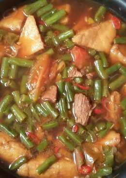 Asem-asem buncis daging tahu